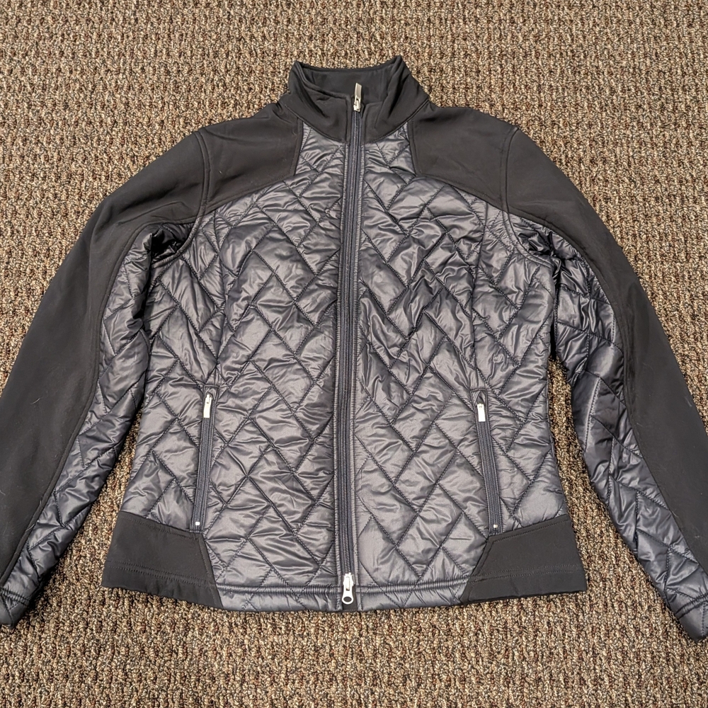 New! Ariat Women's Brisk Black and Gray Quilted Puffer Jacket